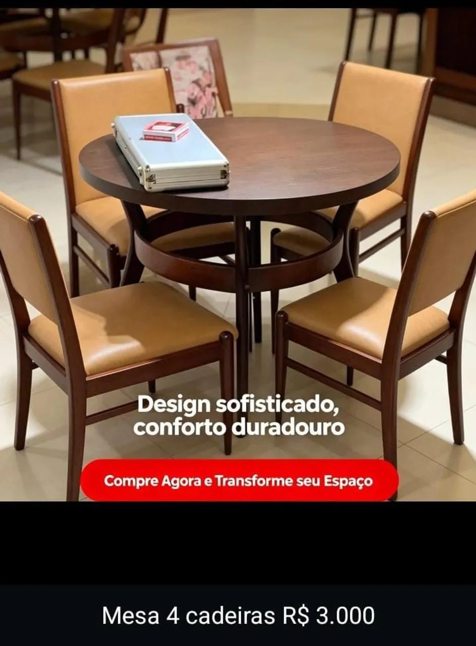 Mesa nova com 4 cadeira 