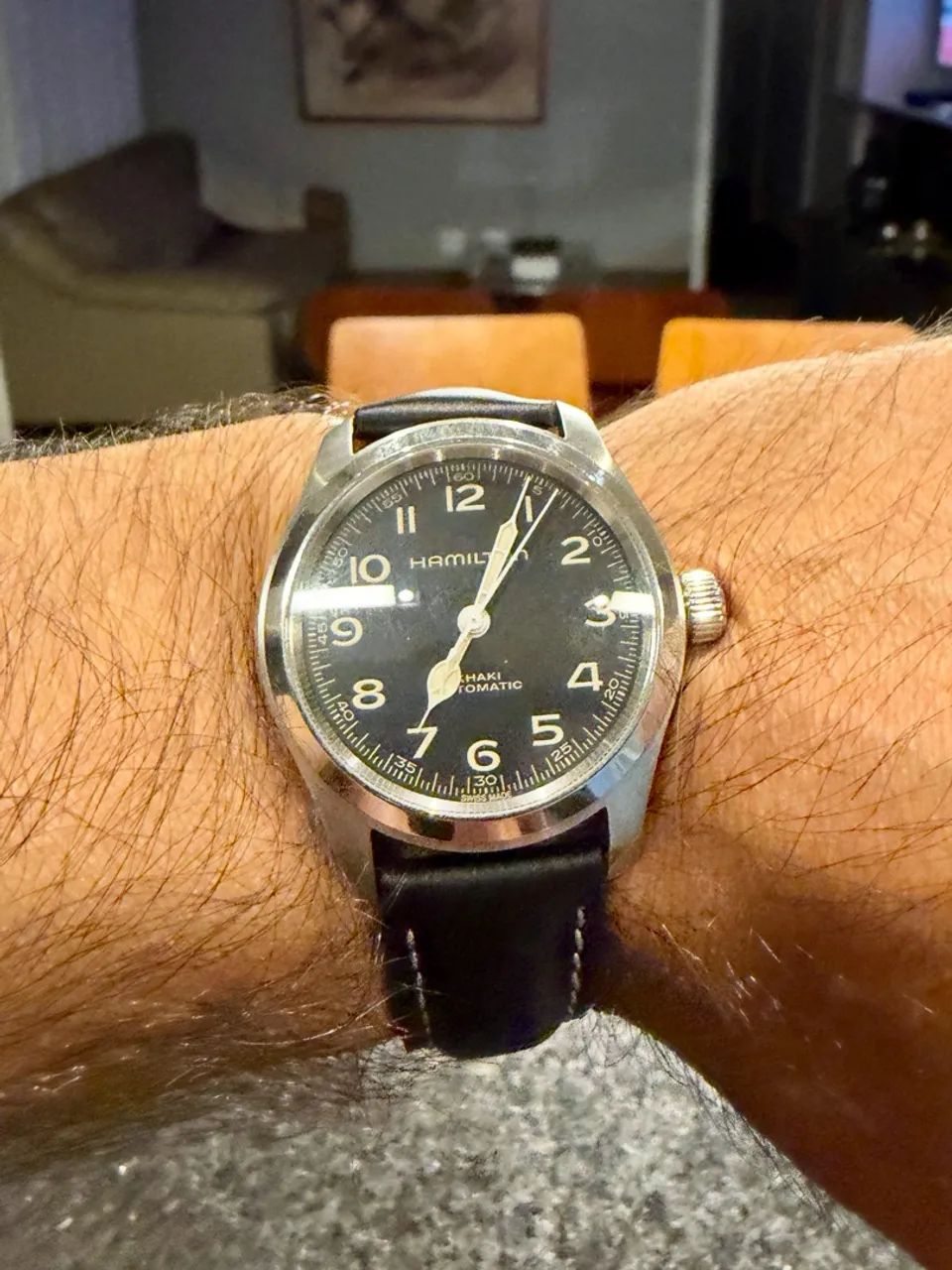Hamilton Khaki Field Murph 38 mm - Automático - H-10 - Pulseira de Aço + Couro - FULL SET - Foto 5
