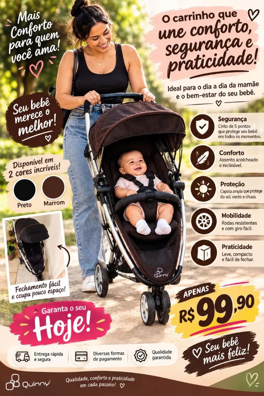 Carrinho de bebê quinny