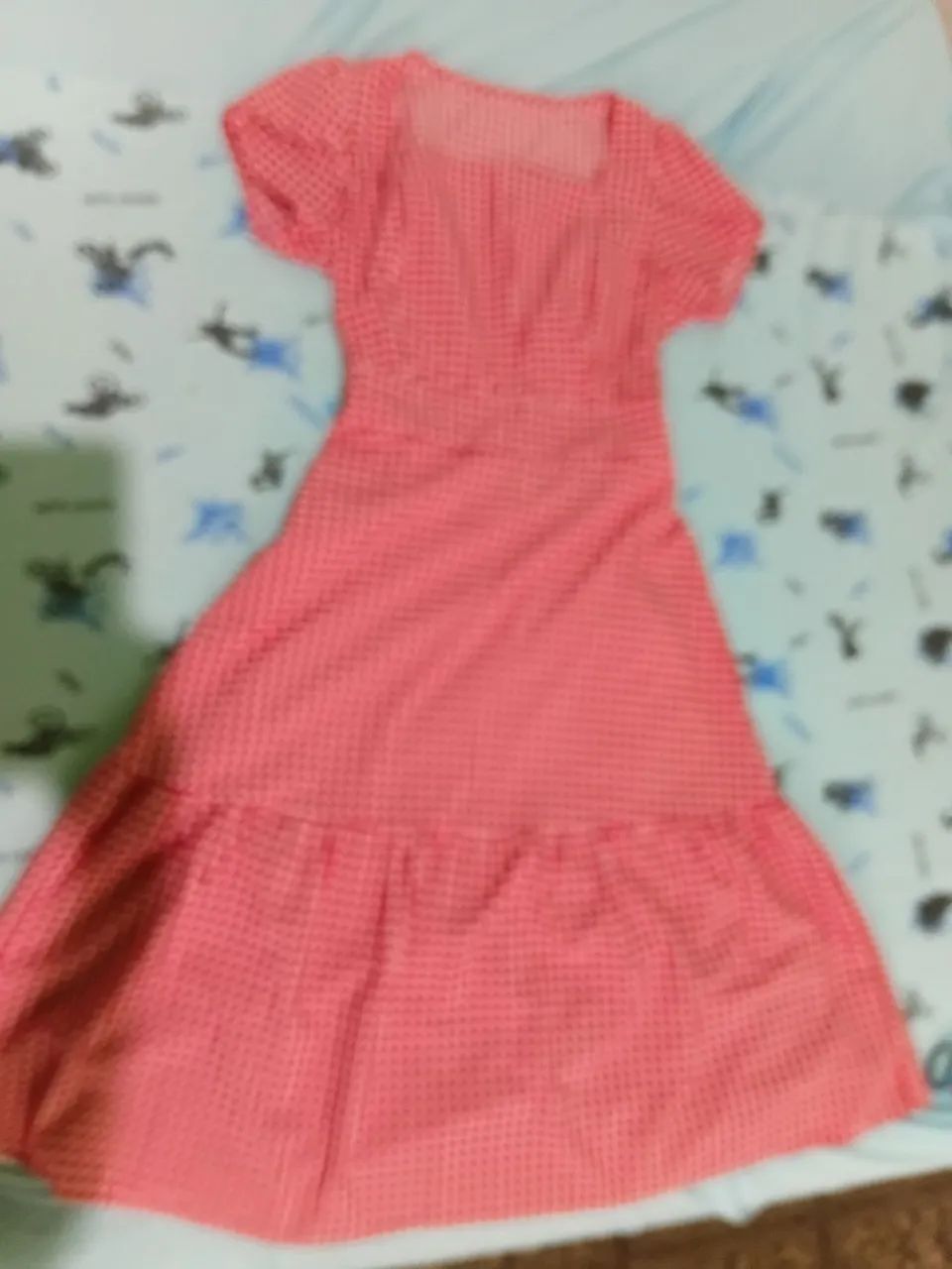 Vestido quadriculado vermelho M - Foto 3