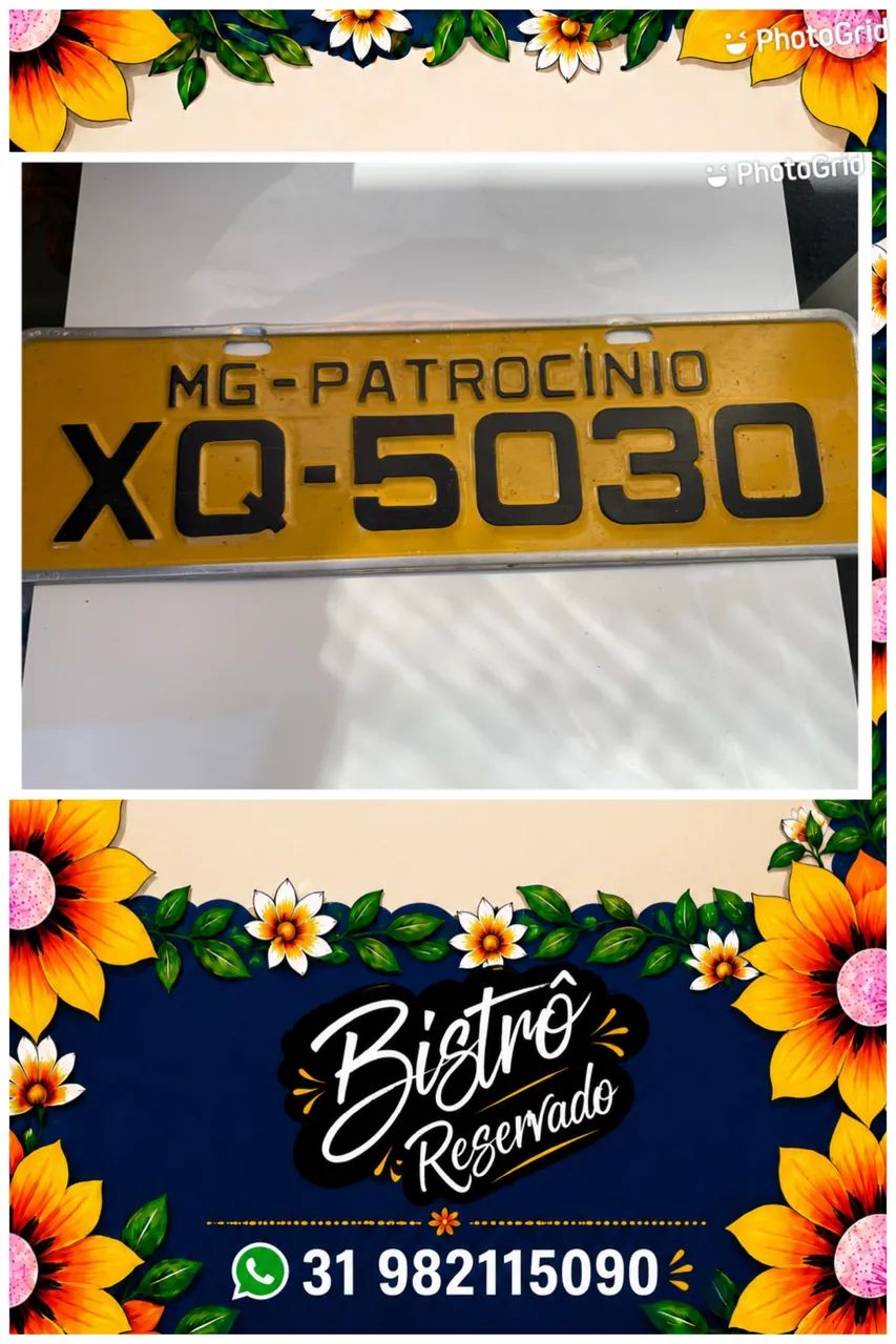 Placas de veículo amarela antiga  - Foto 4