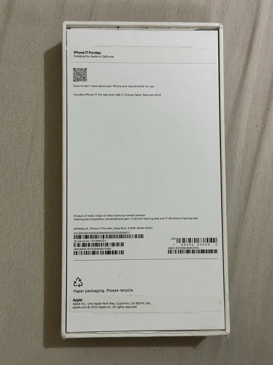 Caixa IPhone 17 Pro Max Blue  - Foto 3