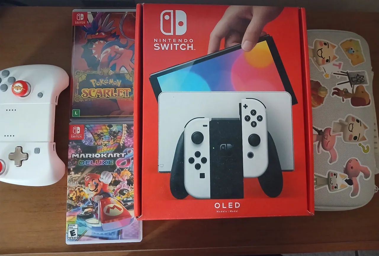 Nintendo Switch oled 256gb + acessórios e jogos - Foto 2