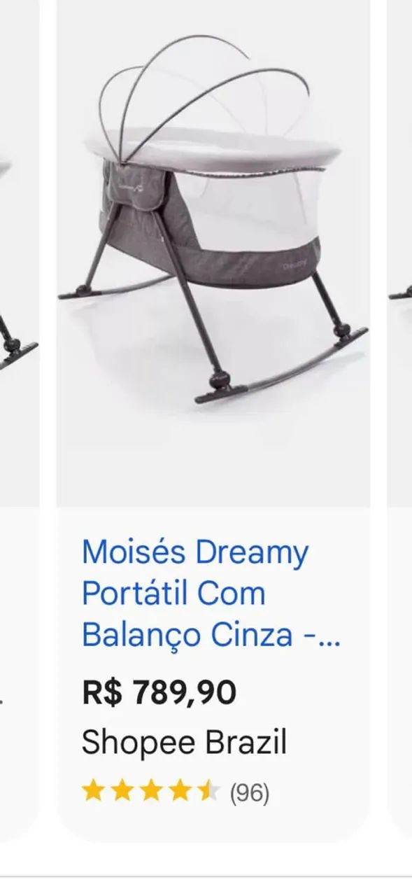 Moisés dream portátil balanço cinza - Foto 3