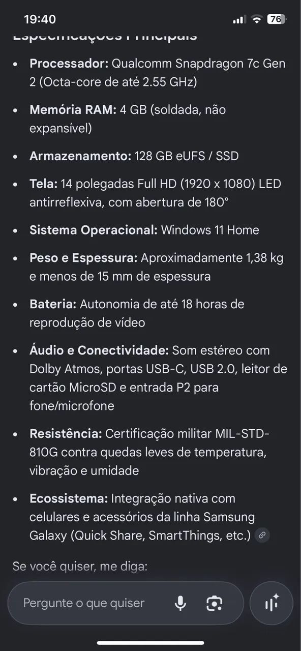 Notebook galaxy book fi