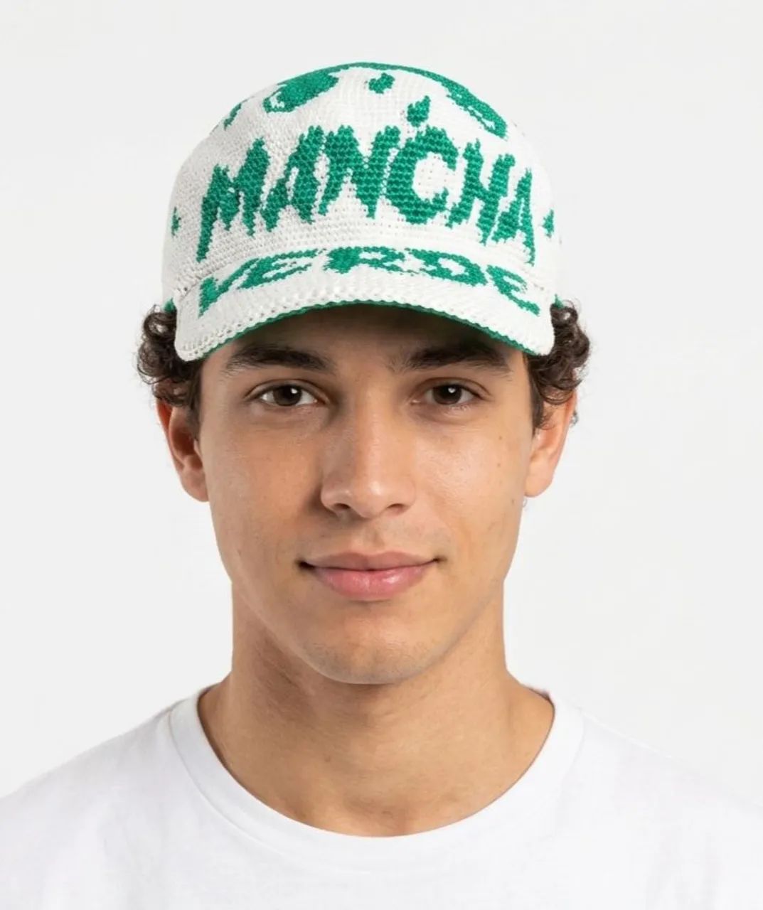 Boné de crochê Palmeiras mancha verde 
