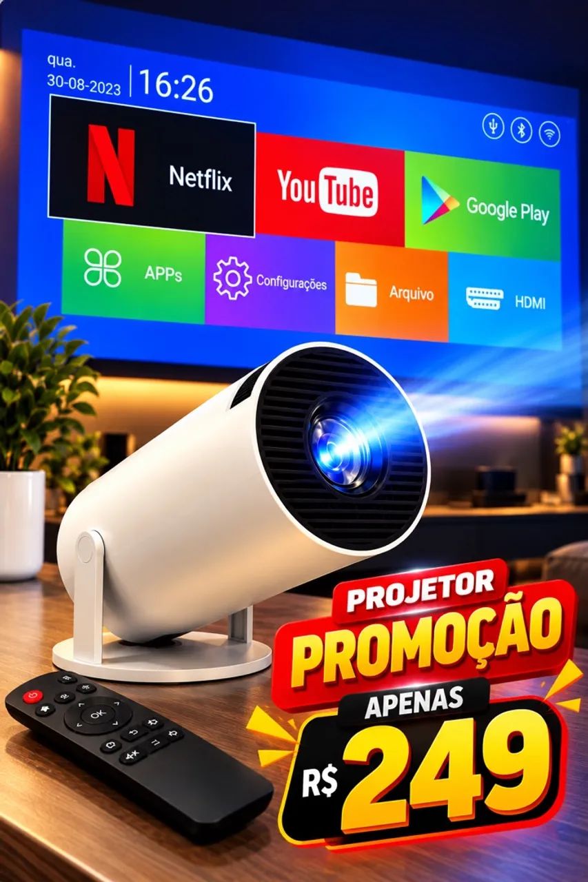 PROJETOR BRANCO CINEMA COM IMAGENS INCRÍVEIS ENTREGAMOS 