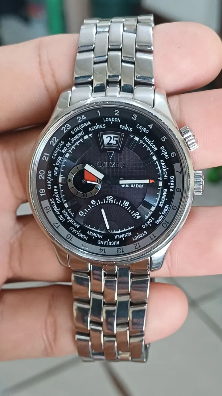 RELÓGIO CITIZEN ECO-DRIVE SOLAR , VIDRO SAFIRA 