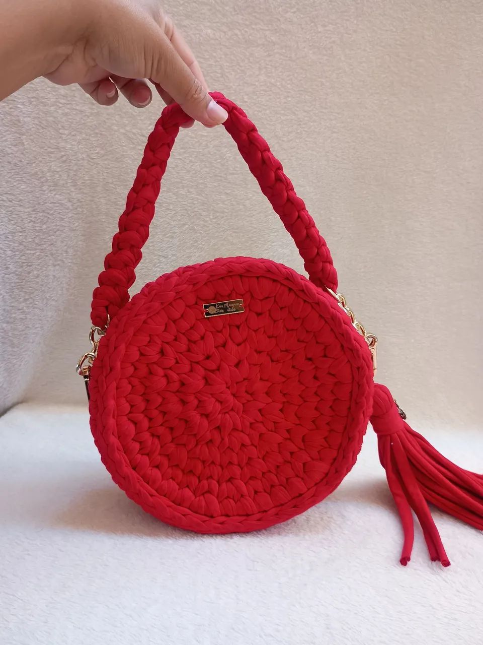 Bolsa de crochê vermelha  - Foto 2