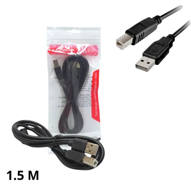 Cabo de Impressora Universal USB de 1,5 Metros