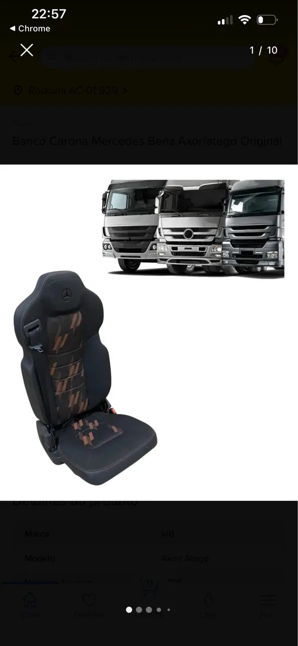 Banco Passageiro Mercedes Atego 1418 1719 2425 Original 