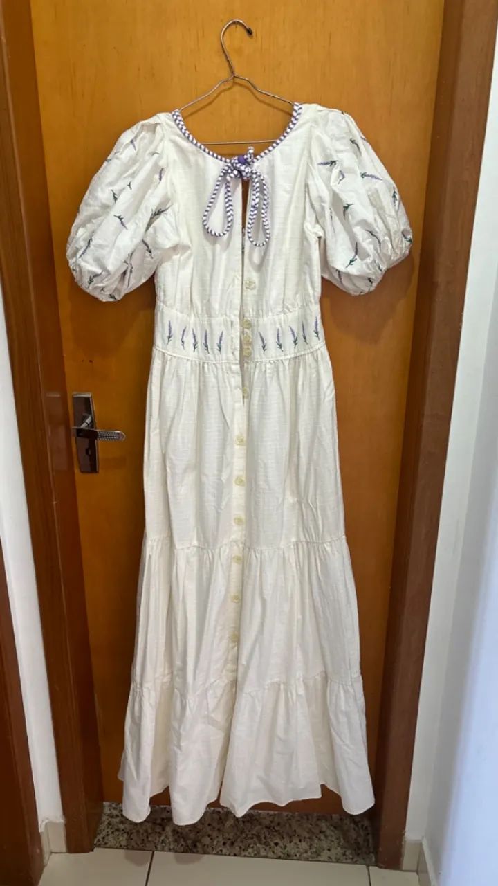 Vestido branco e lavanda lalibela - TAM P - Foto 2