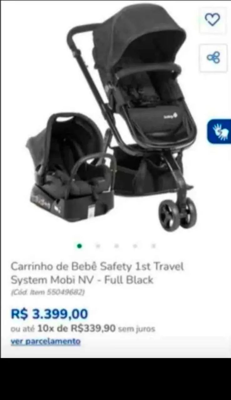 Carrinho de bebê safety mobi Moisés e bebê conforto entrego e aceito cartão 12xvezes  - Foto 4