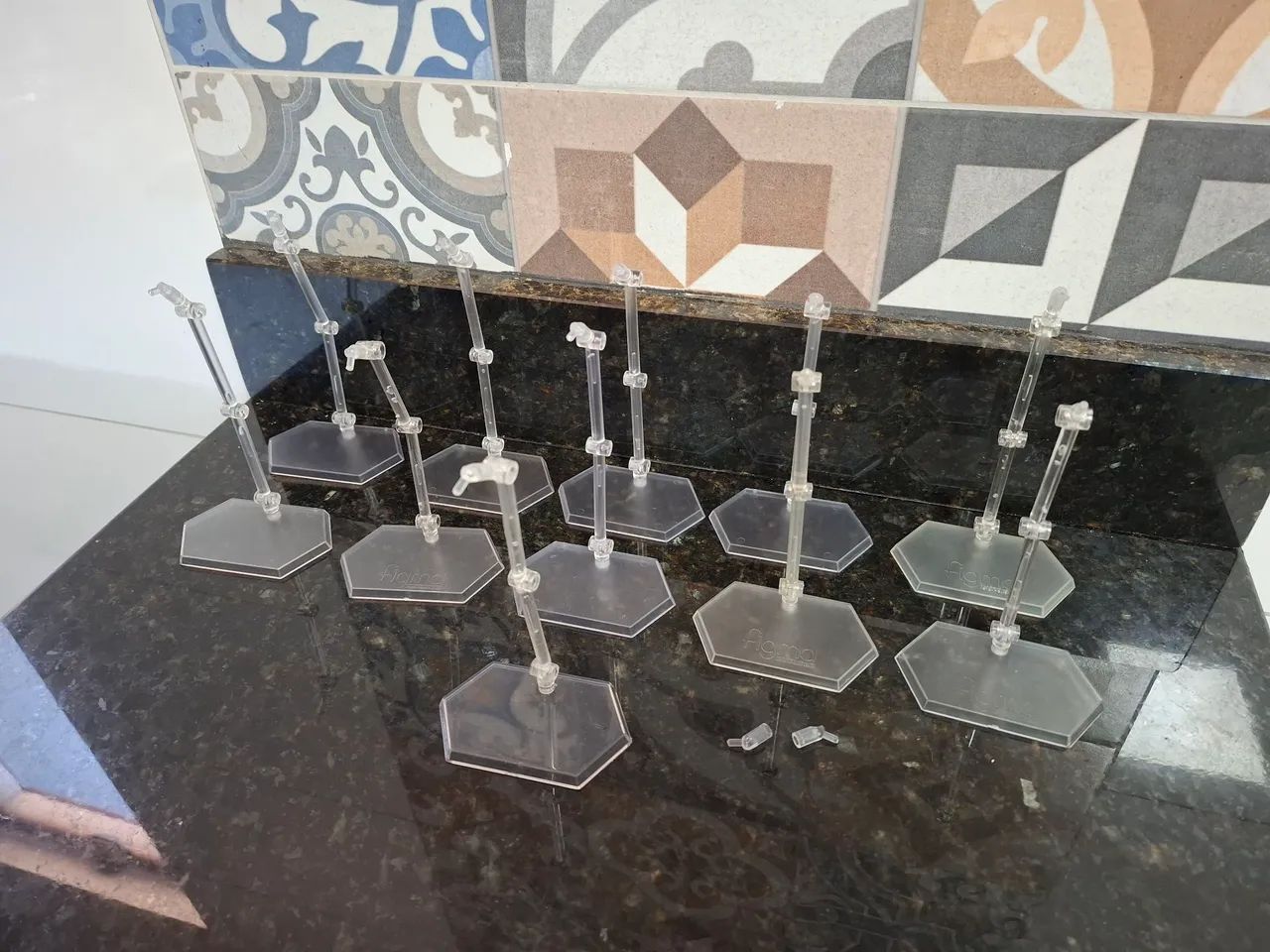 Lote suportes stand figura 1/12 boneco tipo figma - Foto 2