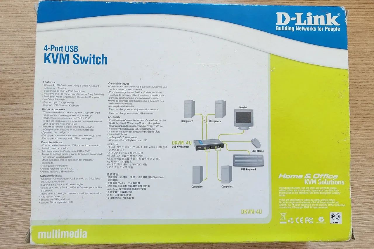 Swith Kvm 4 Portas External Dkvm-4k Semi-Novo Na Caixa - Foto 3
