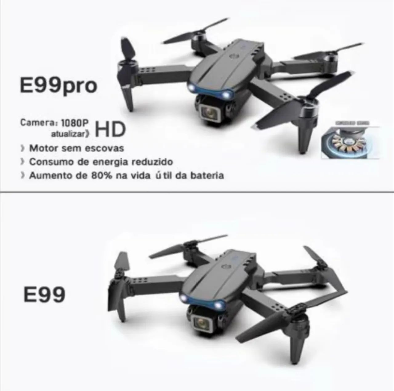 Drone Dobrável E99 Pro com Câmera HD | Controle Remoto + Bolsa - Foto 5