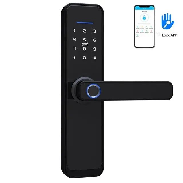 Fechadura Eletrônica Digital Biométrica Wifi Touch Cartão Tag Senha - Foto 3