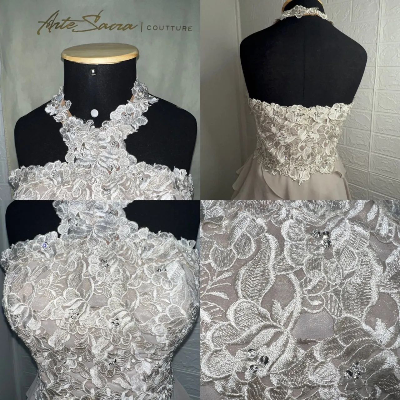 VESTIDO LUXUOSO ARTE SACRA MADRINHA FORMATURA NOIVA CASAMENTO - Foto 2