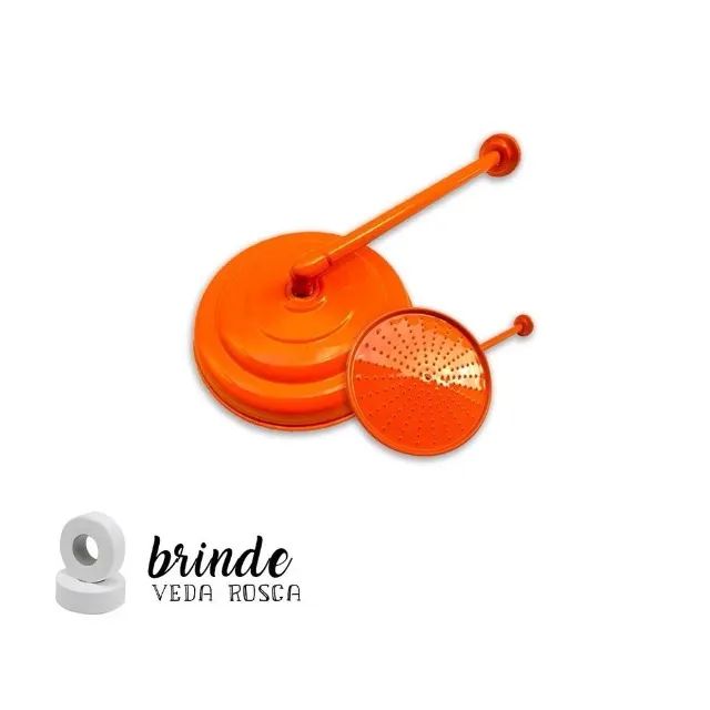 CHUVEIRO DUCHA LARANJA CASCATA COLORIDA ALUMÍNIO 12 POLEGADAS (DIÂMETRO 30,5 CM)