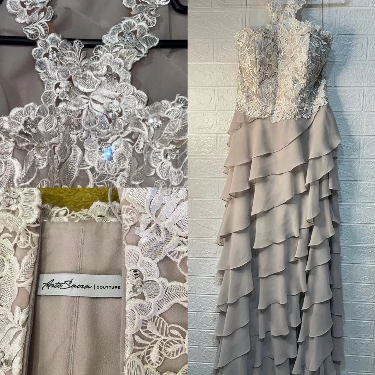 VESTIDO LUXUOSO ARTE SACRA MADRINHA FORMATURA NOIVA CASAMENTO - Foto 3