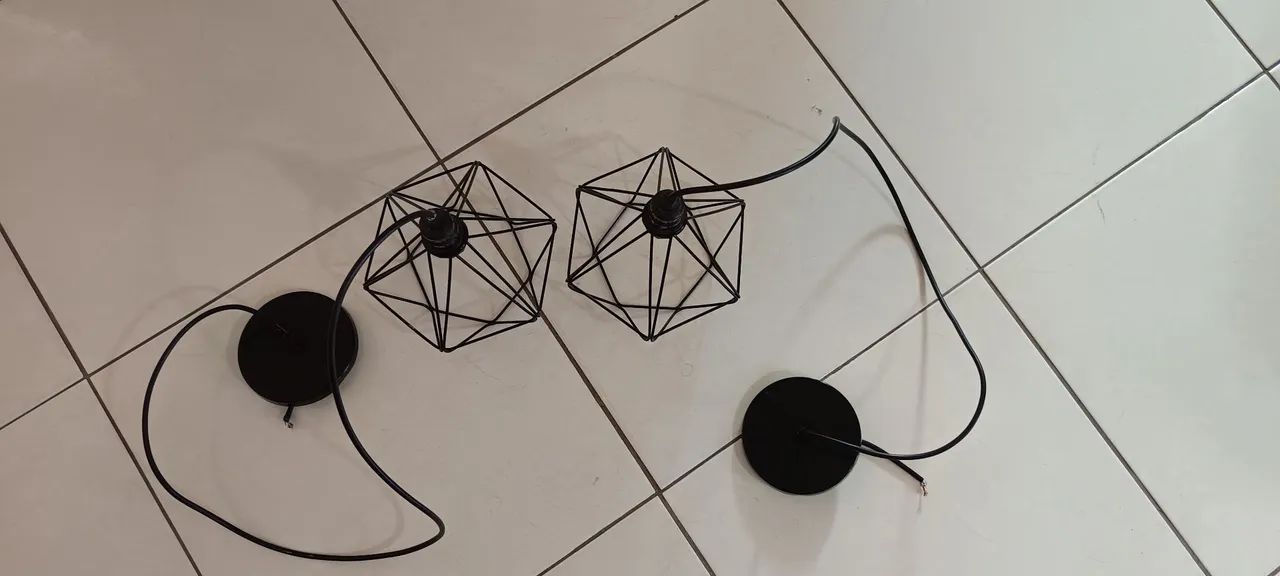 2 Pendentes de Luz lustres Preto estilo Industrial - Foto 2