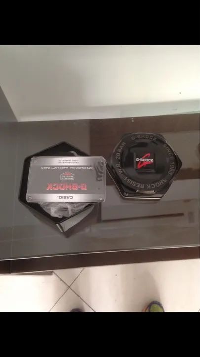 Caixa do relógio g Shock com manual 