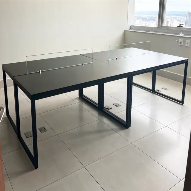 Bancada de trabalho estação para funcionários estilo industrial