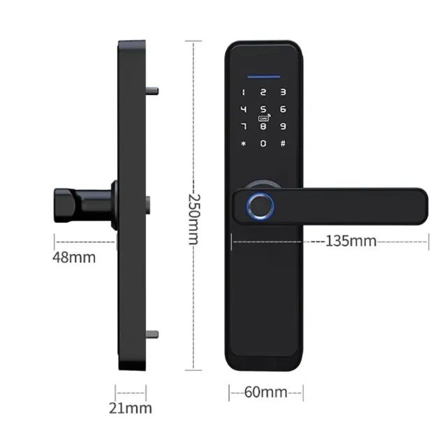 Fechadura Eletrônica Digital Biométrica Wifi Touch Cartão Tag Senha - Foto 4