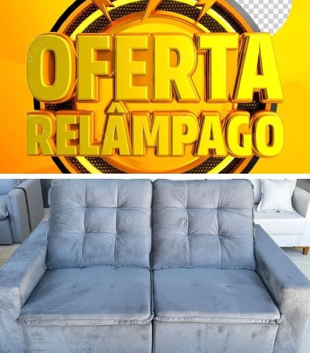 Super oferta sofá Colombo 2m cinza 3 lugares