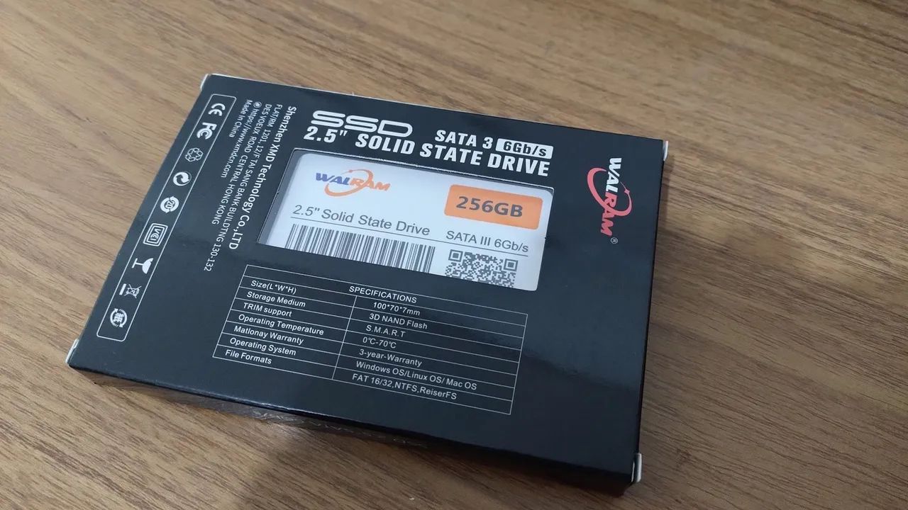 SSD 256GB SATA III 6Gb/s Walram com Windows 10 ( novo )