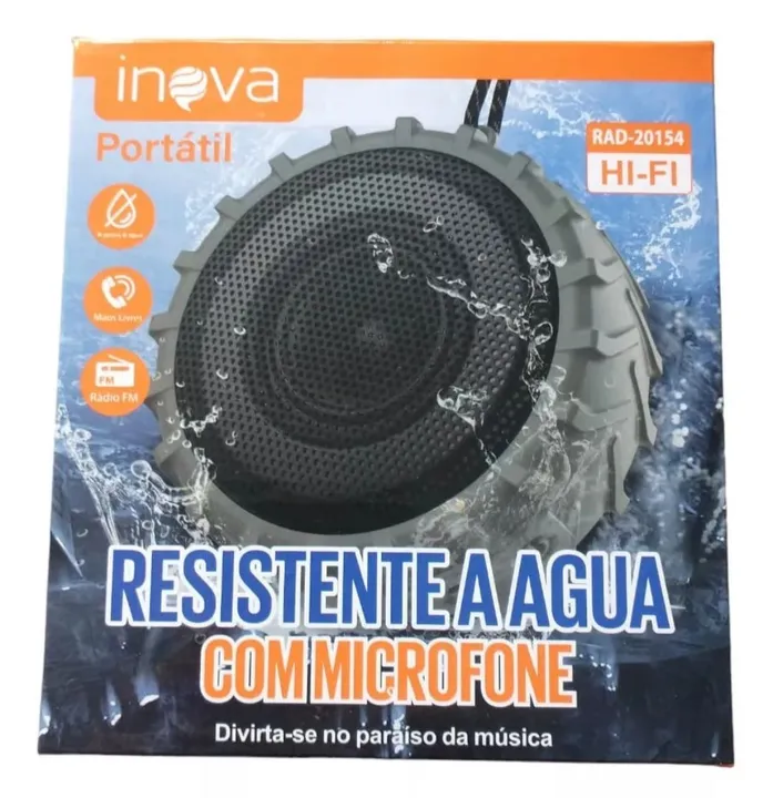 Caixa de som Bluetooth pneu 5w cor preto e cinza Aceitamos cartão