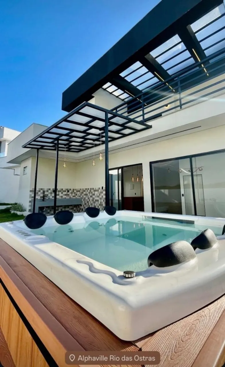 Casa para Locação em Rio das Ostras, Alphaville, 3 dormitórios, 3 suítes, 5 banheiros, 4 v