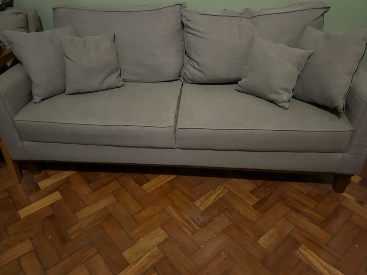 Sofá 3 lugares cinza linho 1.82x0.82 - Foto 3