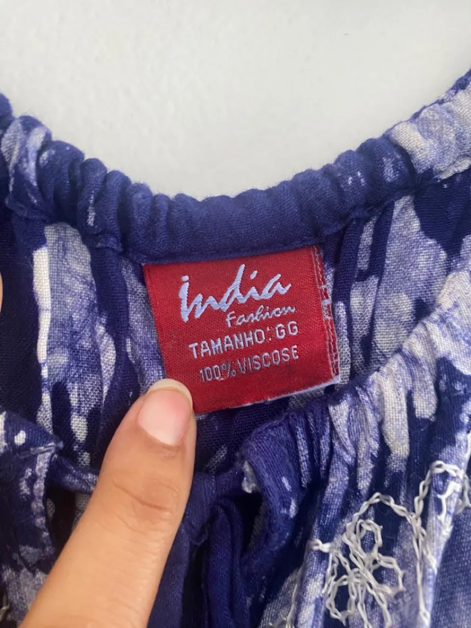 Vestido Longo Azul Estampado - Foto 2
