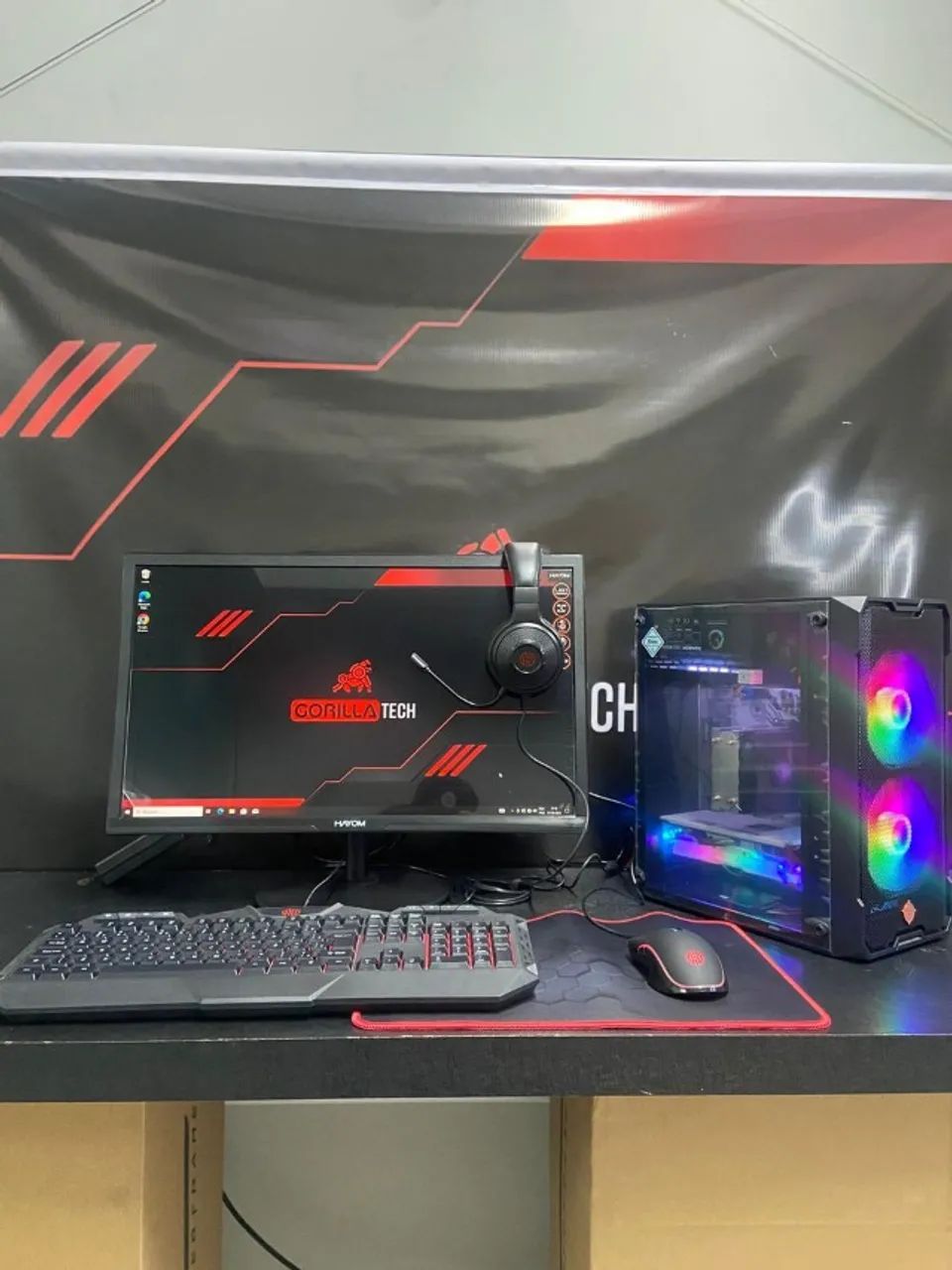 PC Gamer Completo i7 | 16 GBs | RX 580 | + Monitor (Novo, Garantia) Loja Gorilla Tech