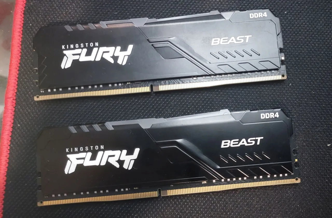 Kit Memória DDR4 Kingston Fury Beast RGB, 16GB (2×8), 3200Mhz, Preto, KF432C16BBA/8