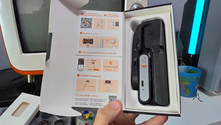 Gimbal Hohem (para estabilizar celular) com controle remoto