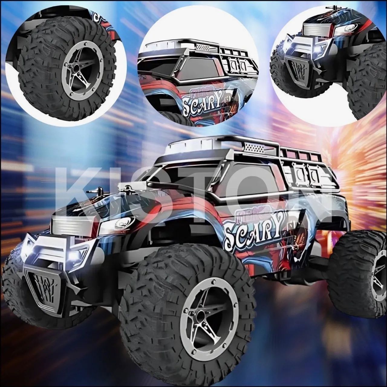 Carrinho Controle Remoto Fora Estrada RC Monster Recarregável Velocidade e diversão - Foto 4