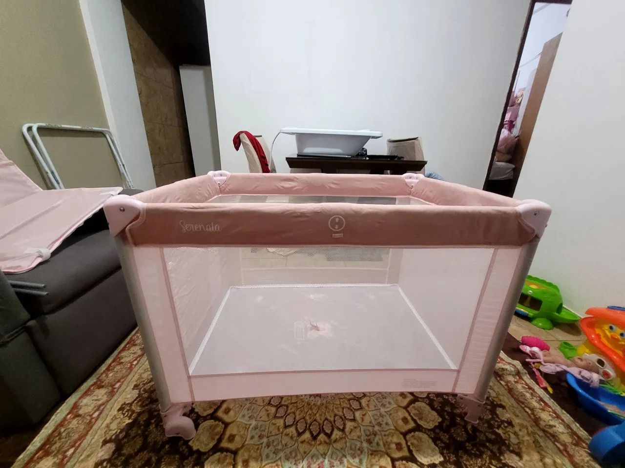 Berço portátil Burigotto rosa - Foto 5