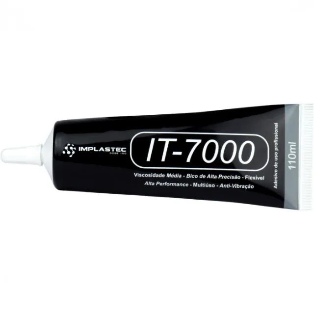 Adesivo para Tela Profissional It7000 Preta 110ml Implastec *ENTREGA GRÁTIS*