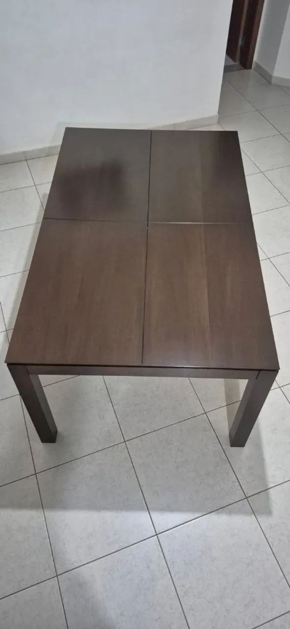 Solid Brown Wood Dining Table with 6 Chairs65105016632065123