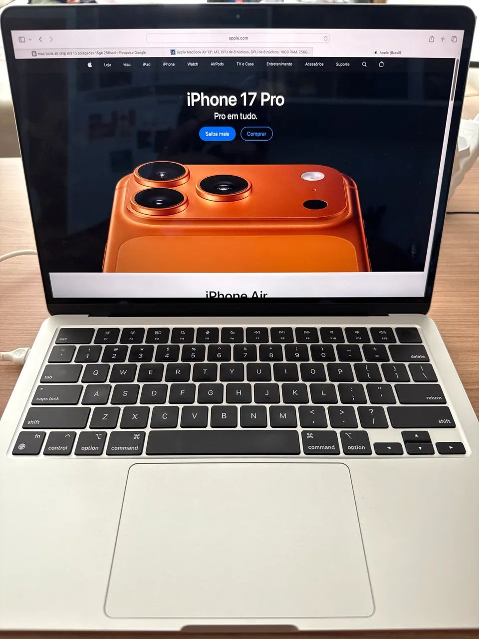 Mac book Air prata chip M3 13 polegadas 16gb RAM 256gb SSD