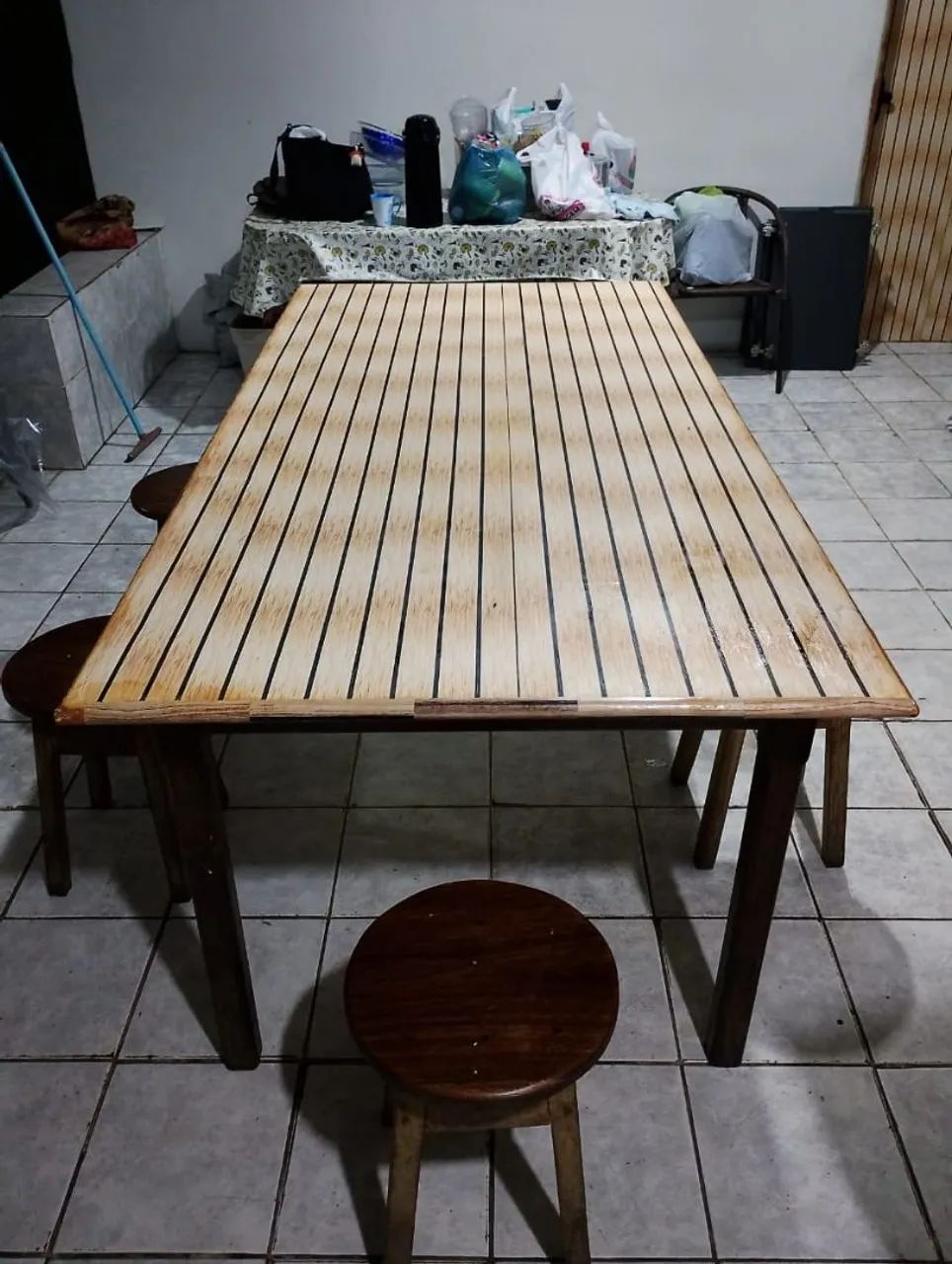 Conjunto de Mesa e Cadeiras de Madeira para Área Externa - Foto 2