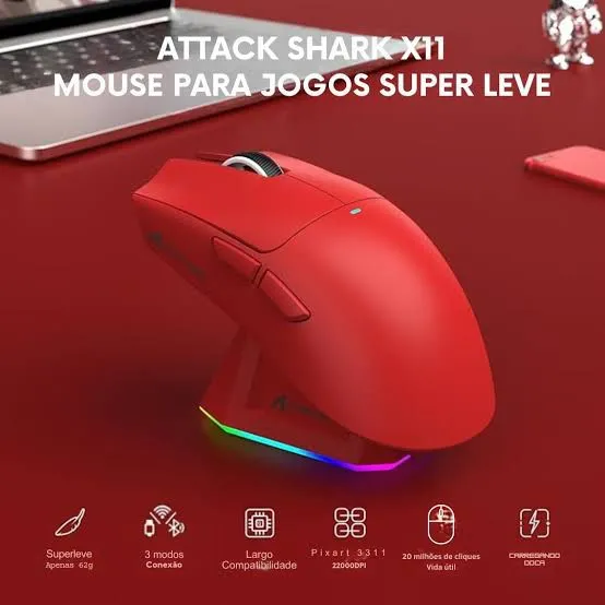Mouse Gamer Attack Shark X11 Super Leve