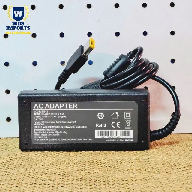 Fonte Carregador Compatível Notebook Lenovo 20V 65W Usb