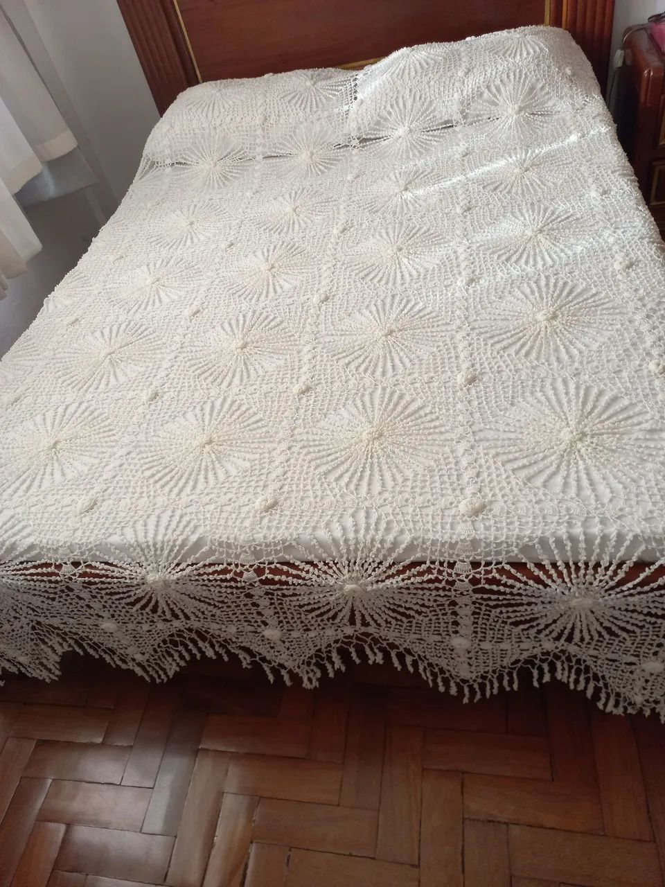 Cobre Leito de Crochê Artesanal - Foto 2