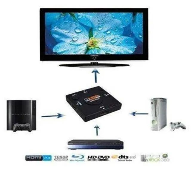Switch Hdmi 3 Portas 1080p Fullhd Kp-3456 - Knup -3 Entradas 1 Saida Loja Coimbra Entrega - Foto 3