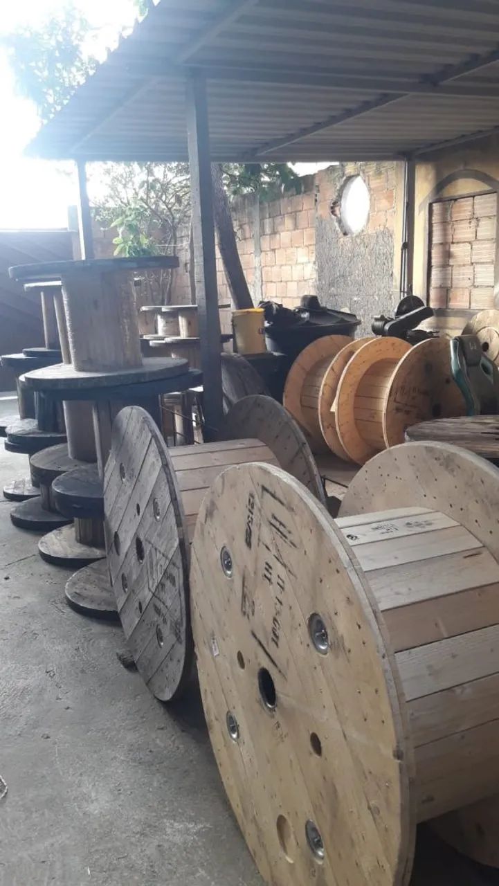 Bobinas de madeira para projetos e decoração - Foto 4