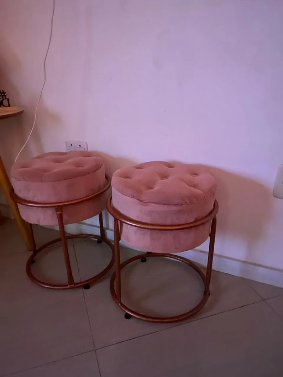 Conjunto de 2 Banquetas Decorativas Puff