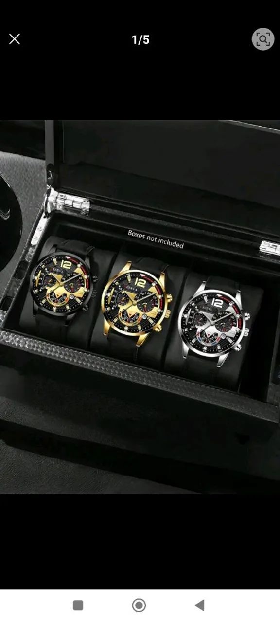 Relógios Masculinos de Luxo - Kit com 3 Relógios